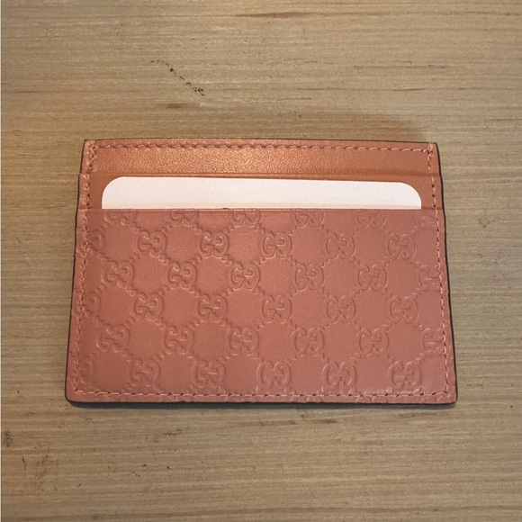 Gucci Accessories - Authentic Gucci Pink Leather Microguccissima New Card Holder Case Wallet